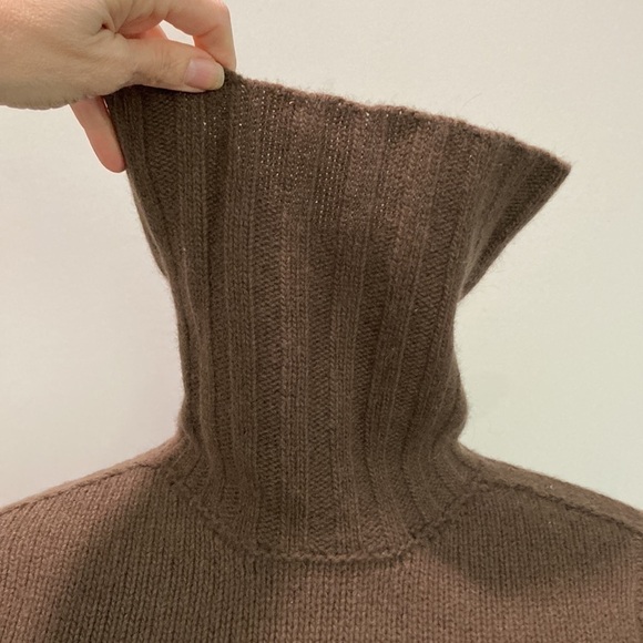 SISLEY Turtleneck Sweater Brown Wool Chunky Angora - Picture 11 of 13